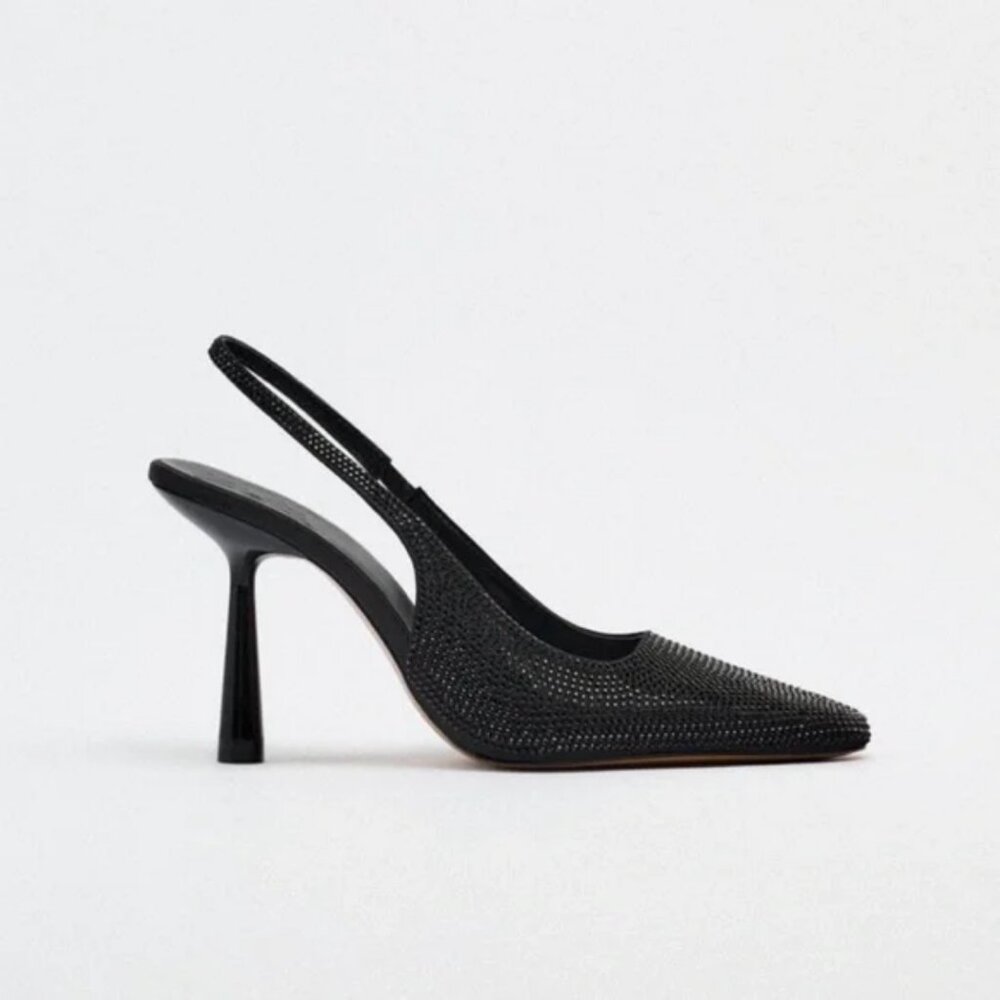 Zara Rhinestone Slingback Heels - Picture 3 of 7